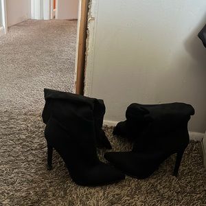 Black thigh boots